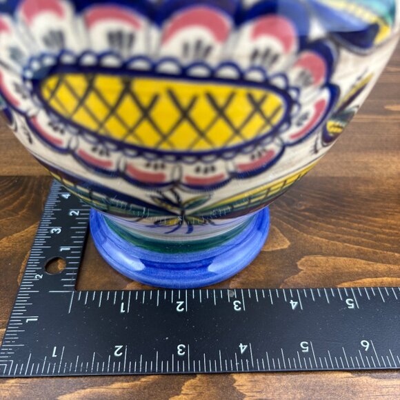 Vintage Jasba West German Vase Folk Art Pottery with Braided Handles 1960s - Picture 10 of 12